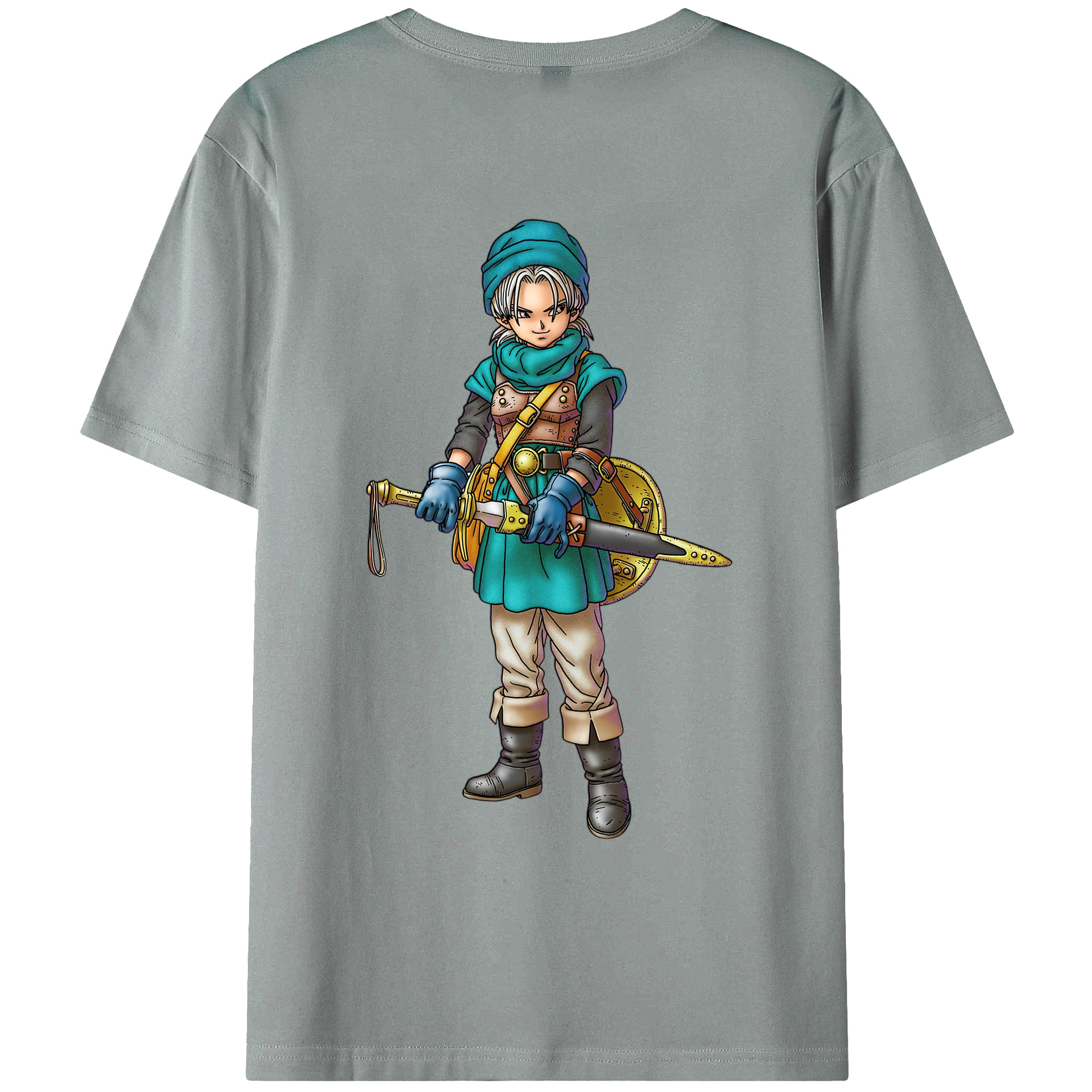 （画像用） ドラゴンクエスト Doragon Kuesuto Dragon Quest 綿100％ メンズ半袖Tシャツ（バックプリント） 通気性